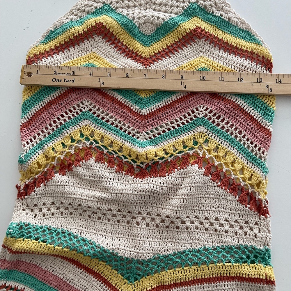 Striped Crochet Halter Romper cotton Pastel S - Picture 14 of 14